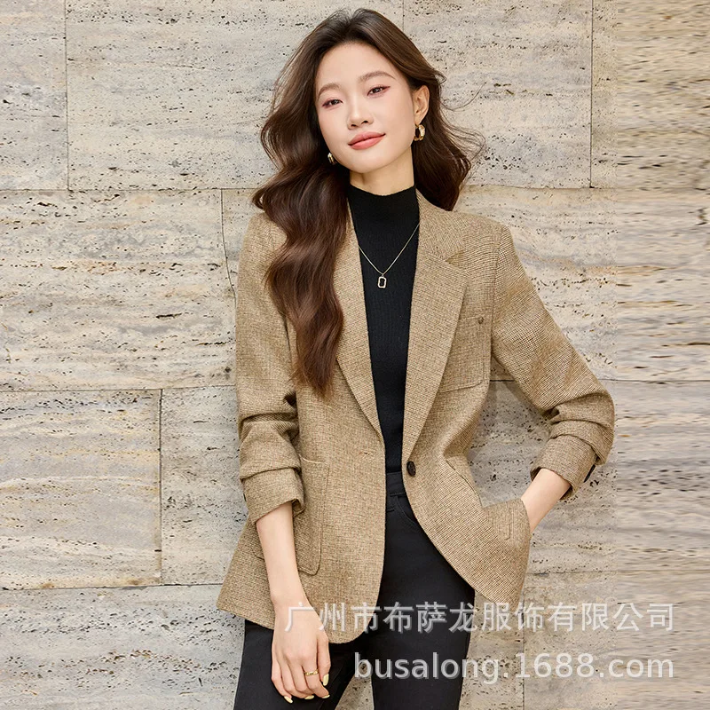 2025New Stylish Fashion Suit Casual Women's Long Sleeve Professional Blazer Formal Women's Single Jacket Workwear1891