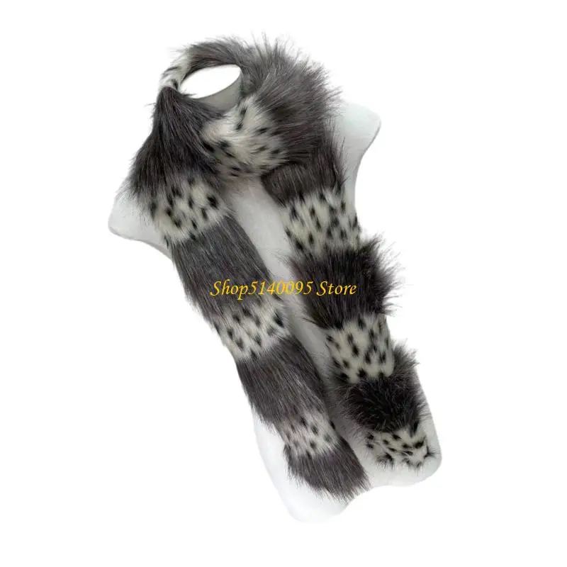 

DXAE Эластичный плюшевый шарф с леопардовым принтом Многоразовый мягкий обруч для шеи для повседневной одежды
