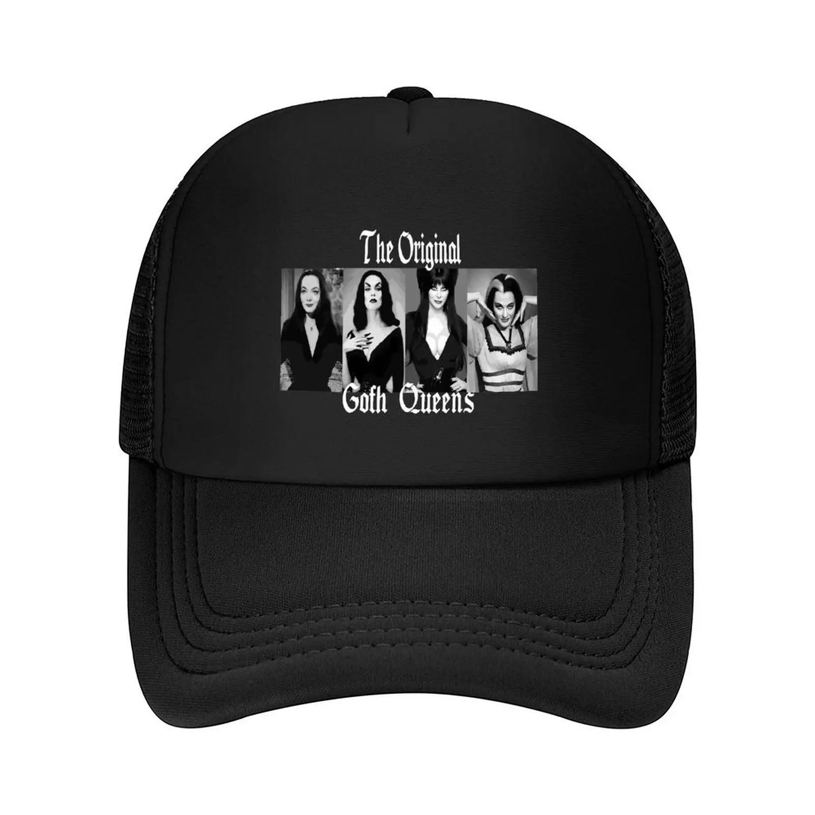 

The Original Goth Queens Vampira Morticia Adams Lily Munster Bride of Frankenstein Gothic Halloween Baseball Cap