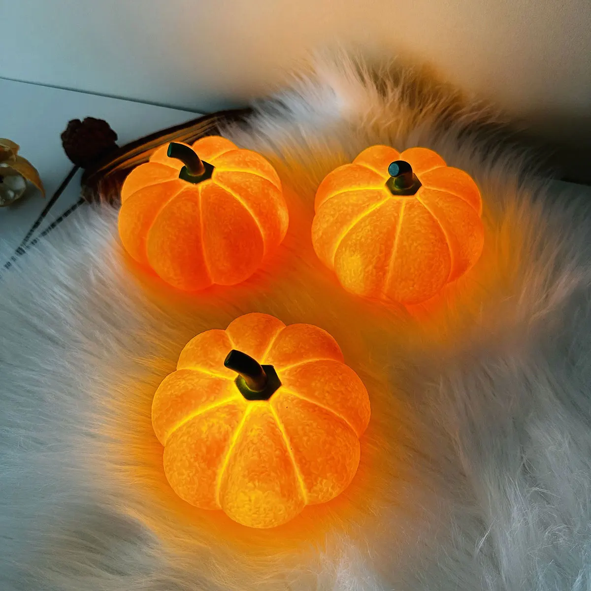 D2 Halloween Decoration 1Pcs Nightlight Bedroom Dormitory Pumpkin Creative Nightlight Soft Light Atmosphere Nightlight Sleeping