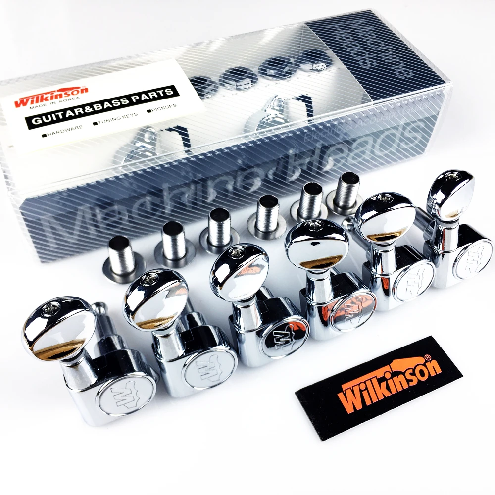 

Wilkinson WJN-05 Electric Guitar Machine Heads Tuners Mini Oval Tuner for ST TL Tele Silver Chrome Tuning Pegs