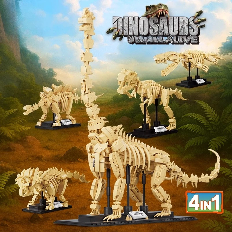 Sembo jurássico tiranossauro rex blocos de construção para crianças montar esqueleto dinossauro mosasaurus triceratops modelo presente