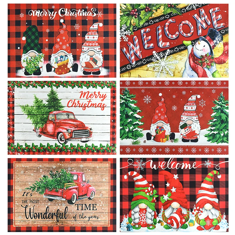 

Christmas Floor Mat Xmas Tree Santa Clause Snowman Doormat Merry Christmas Decoration for Home Bathroom Decor Non-Slip Bath Mats