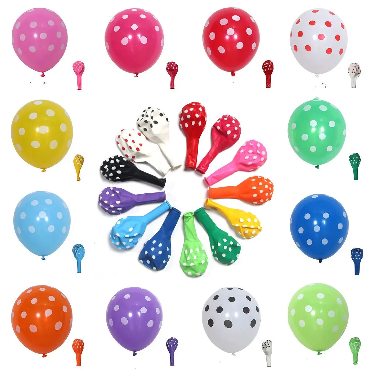 30pcs 12inch Polka Dot Latex Balloons Blue and Pink Baby Birthday Wedding Decoration Supplies Party Balloons Multicolor