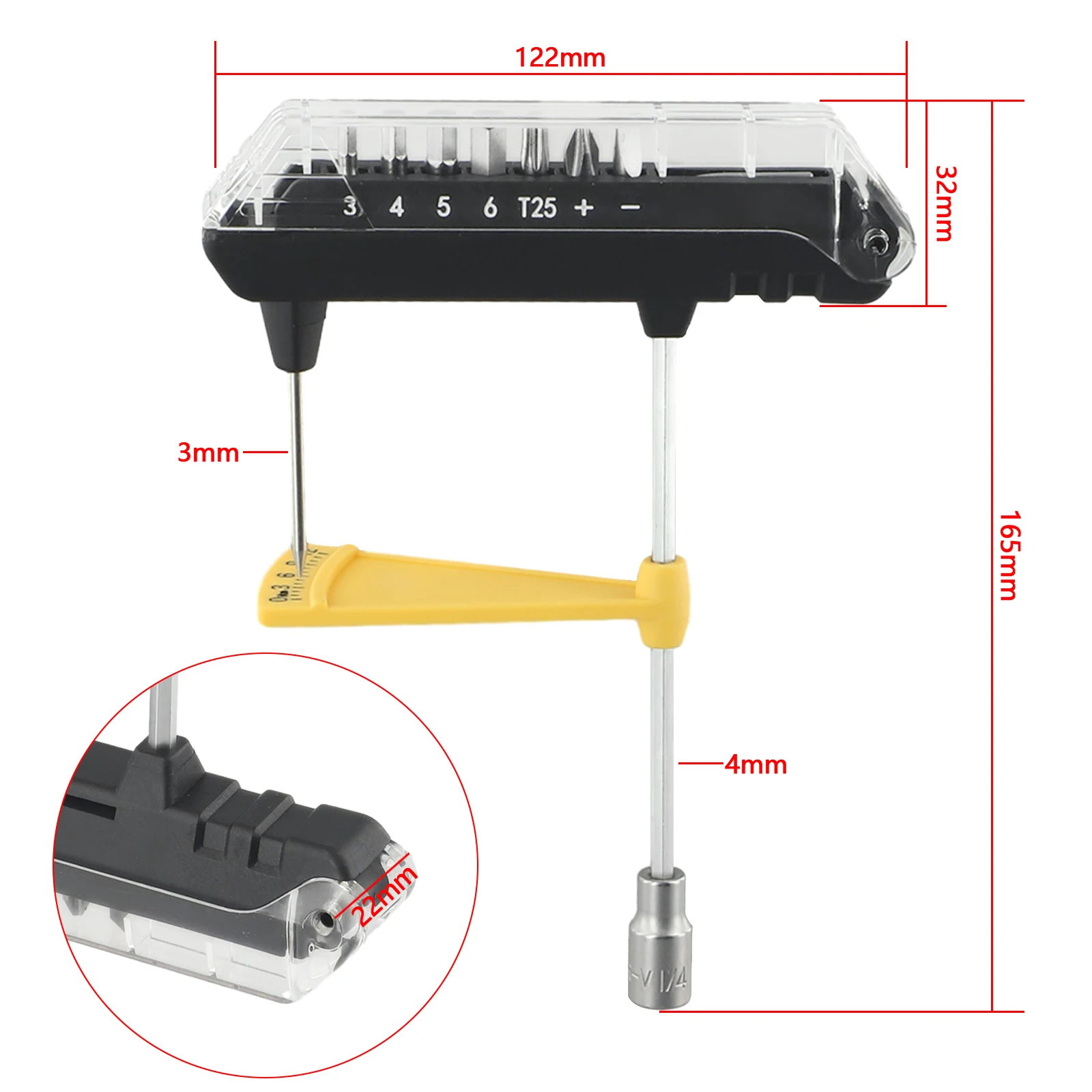 1pc Bicycle Torque Wrench Set 200g Integrated Hexagonal Pointer High-precision Torque Tool Hold 3/4/5/6mm Hex Keys T-25 Tool