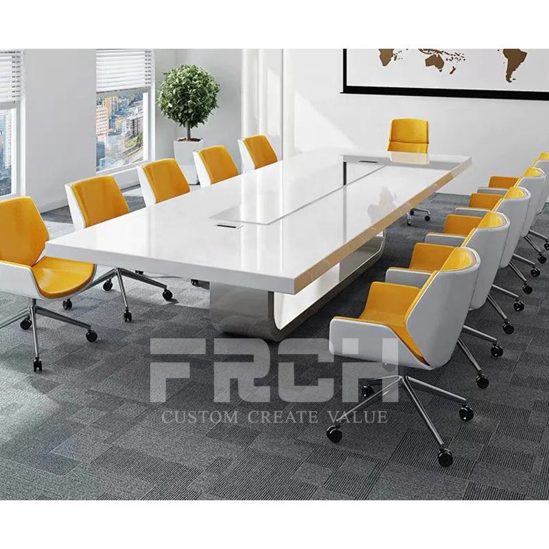 Customized Modern Large Conference Room Desk White Office Furniture Conference Meeting Table