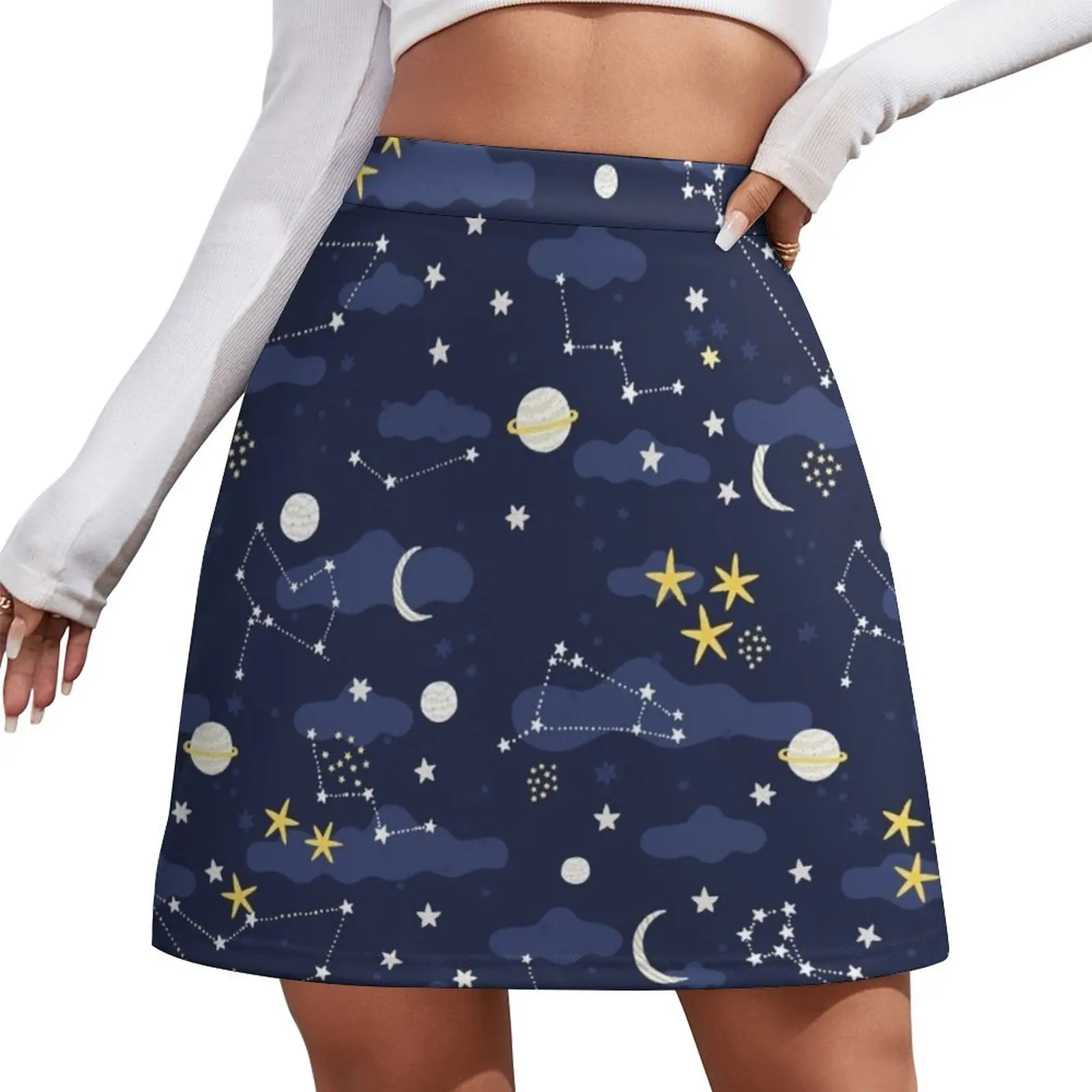 OUTER SPACE!!! Mini Skirt clothes for woman Short women′s skirts novelty in clothes fairy core