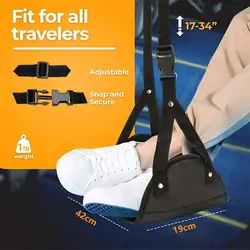 Portable Adjustable Footrest Hammock for Airplane Travel Long Flight Bus Train Office Travel Accessories for Leg Rest Foot Sling