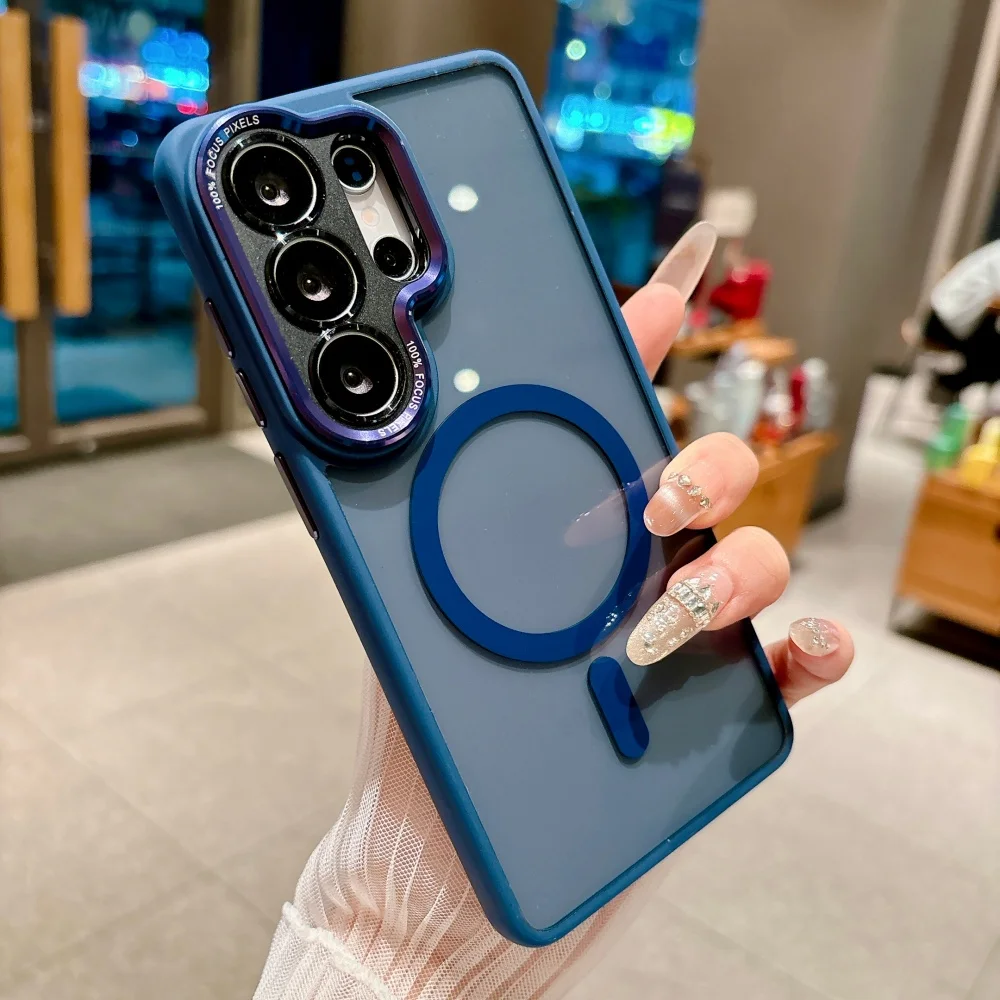 Luxuriöse magnetische kabellose Ladehülle für Samsung S26 S25 S24 Ultra S25 Plus mit MagSafe und transparentem Linsenschutz – Detail 10