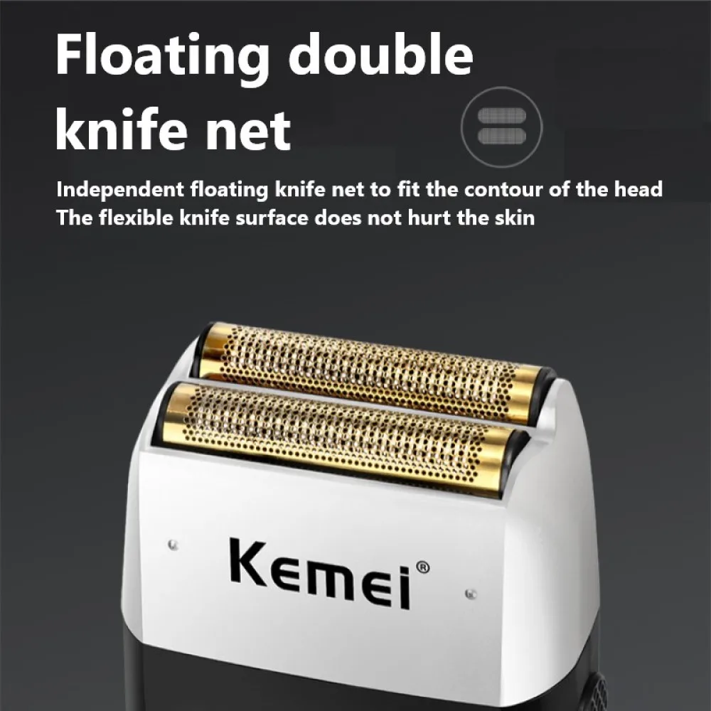 Original KM-2026 Kemei-2028 Electric Shavers Blades Golden Foil Knife Net and Cutter Head Suitable for Floating Razor