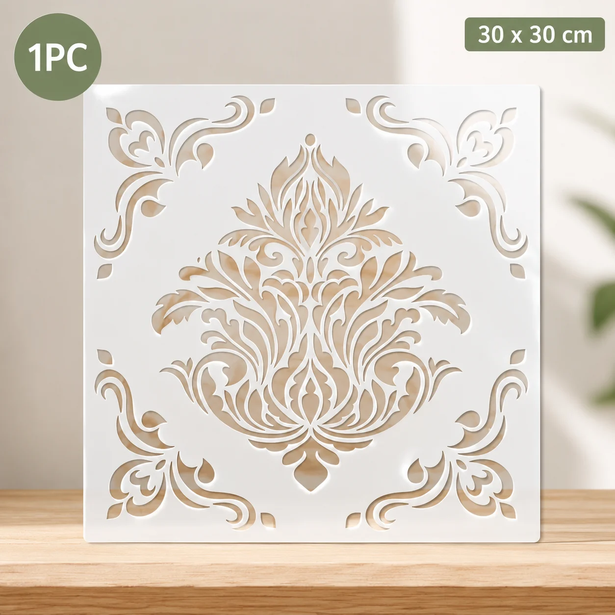 1PC 11.8 x 11.8 inch Mandala Damask Stencil Reusable Painting Template for DIY Wall Furniture Fabric Decor