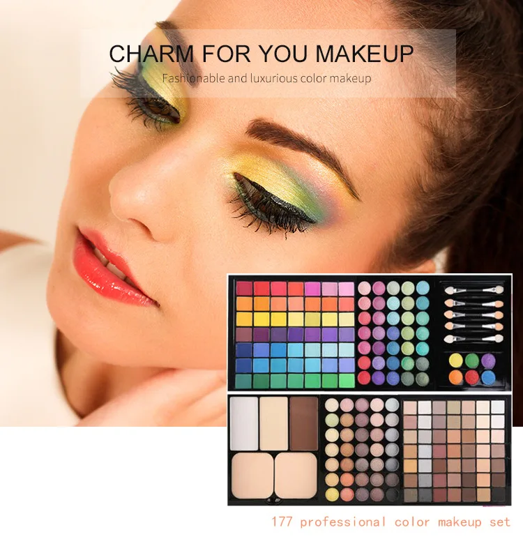 Multicolor Glitter Eyeshadow Palette Set para Mulheres, Sombra de Olho Matte, Shimmer, Shine, Nude Make Up Kit, Cosmético