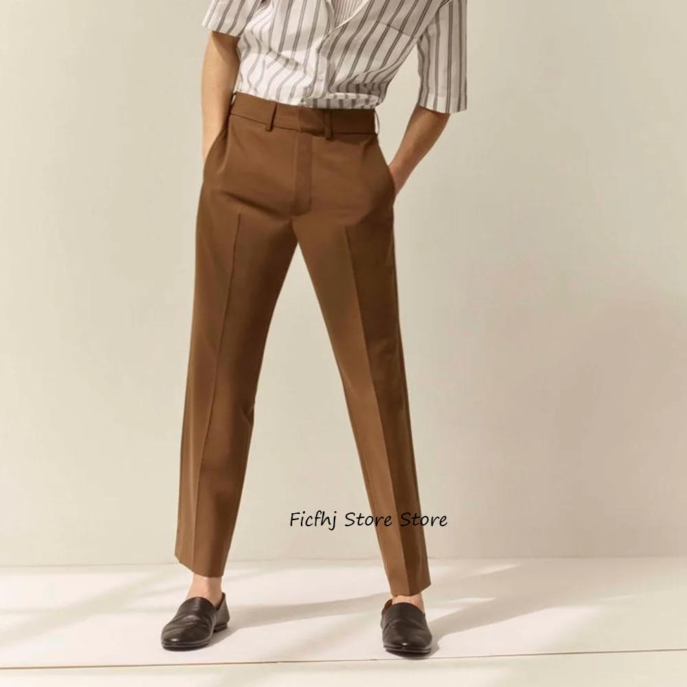 

Классические мужские брюки, прямые брюки из полиэстера, деловые повседневные брюки для мужчин, рабочие брюки, одежда пошив