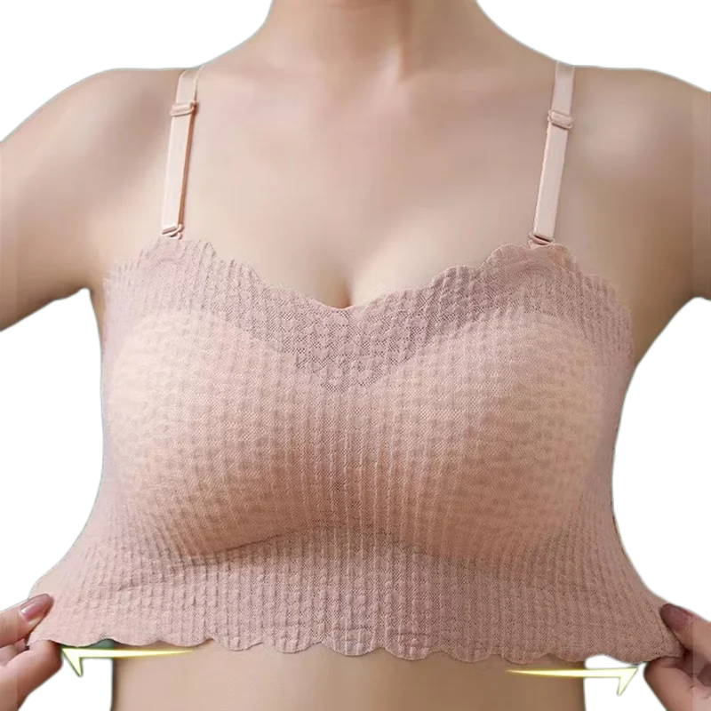 Strapless Tube Tops Female Crop Top Women\'s Underwear Invisible Strapless Bra Tops Beauty Back Anti-slip Summer Bandeau