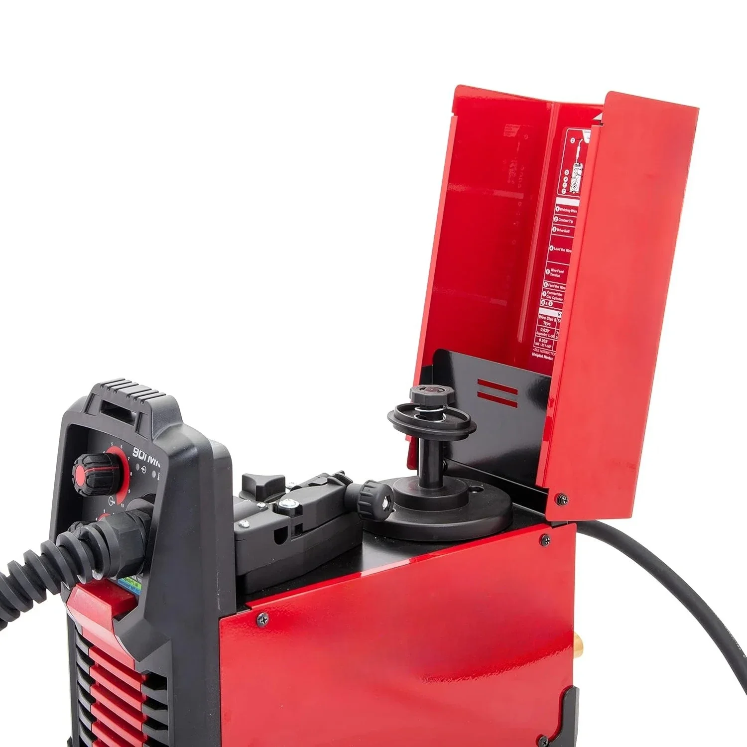 Saldatore Weld-PAK con alimentazione a filo MIG e flusso 90i, saldatrice da 120 V, portatile con tracolla, custodia protettiva in metallo