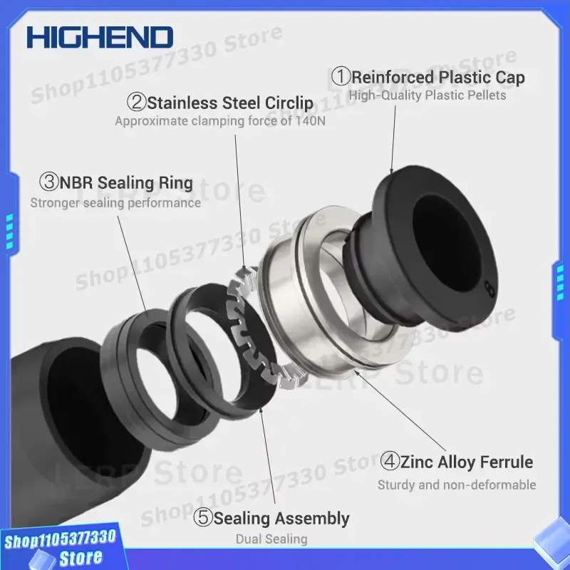 Pneumatic Quick Connector 5 Way Plastic PU Tube Fitting for Trachea Pipe PK4 6 8 10 12mm Air Hose Joint Adapter Industrial