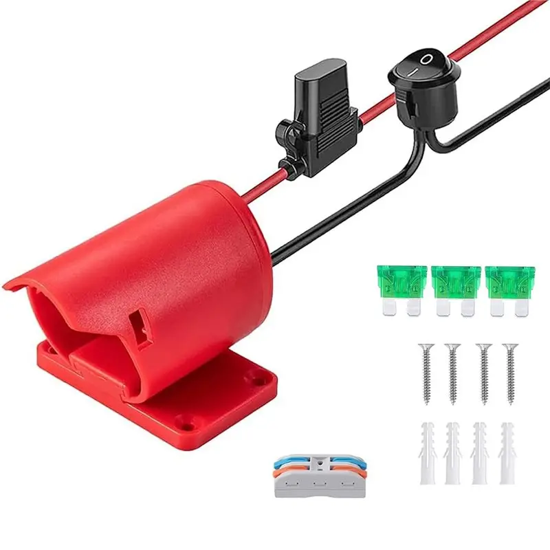 

【NOW SAVE】For For DIY RC Trucks, Robotics, Work Lights Compatible 12V Battery Adapter With Fuse& Switch
