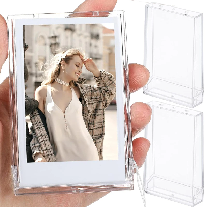 1/4pcs Transparent Picture Holder 3-inch Film Photo Storage Box Instant Camera Photo Case Portable Standing Photo Frame Racks