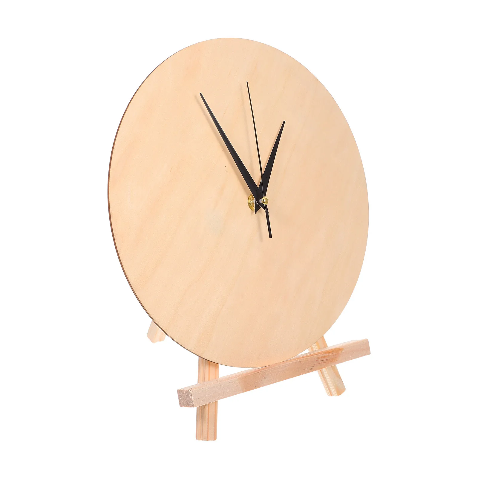 

25Cm Round Blank Wooden Dial Plate For Diy Wall Kit ' Room Decorative Craft Clock Face With Base Pointer
