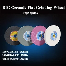 1PCS big size flat grinding wheels D200mm Ceramic grinding wheel Green silicon carbide,white corundum,Brown corundum flat wheel