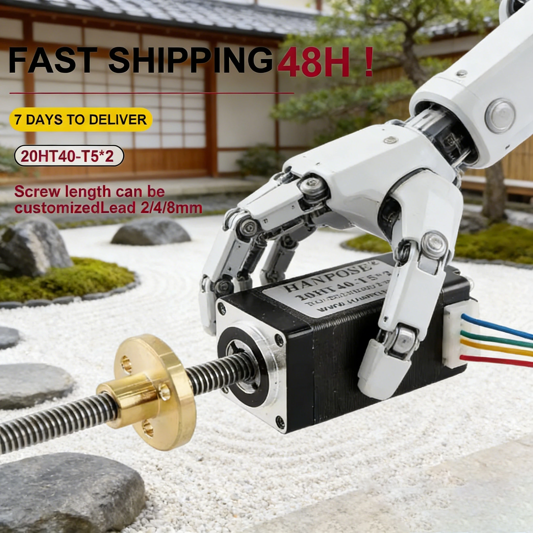 20HT40-T5*2 Trapezoidal Screw Stepper Motor Length L50mm-150mm 0.8A 0.03N.m For CNC 3D Printer Nema8 Screw Motor