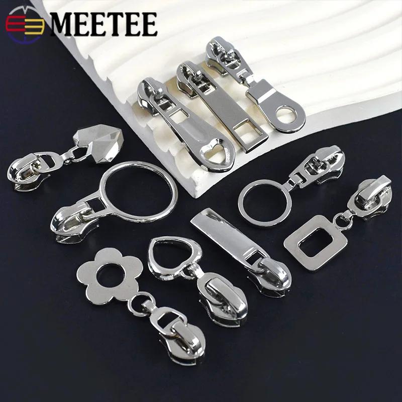

10/20/30Pcs 5# Silver Nylon Zippers Slider Down Jacket Zipper Puller Pocket Handbags Zip Head Repair Kits Hardware Accessories