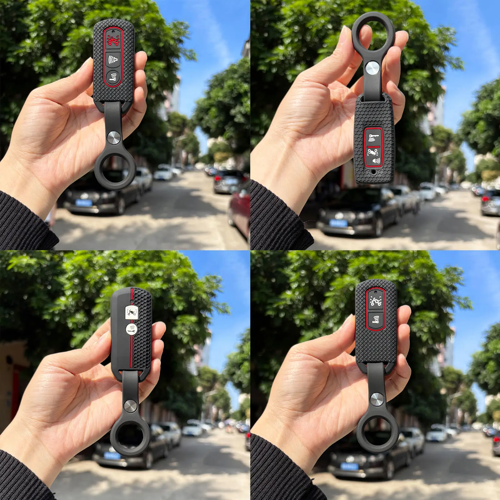 For Honda Adv 350 150 PCX 125 Sh 125 PCX160 AV 350 Nss 350 SH350i VISION 110 Airblade Soft Fob Holder Key Cover Car Accessories