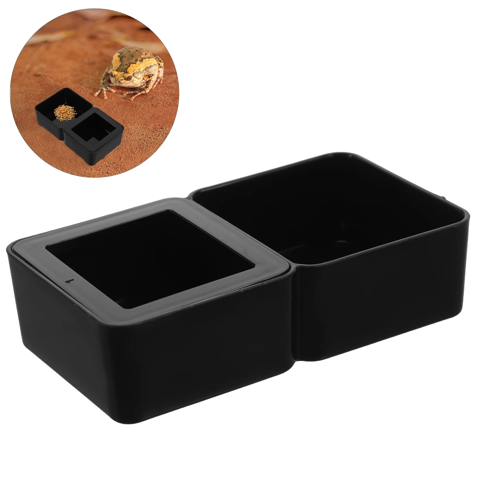 Tigela de comida e água para répteis 2 em 1, prato alimentador de dupla finalidade para gecko barbudo dragão lagarto aranha habitat tanque acessório