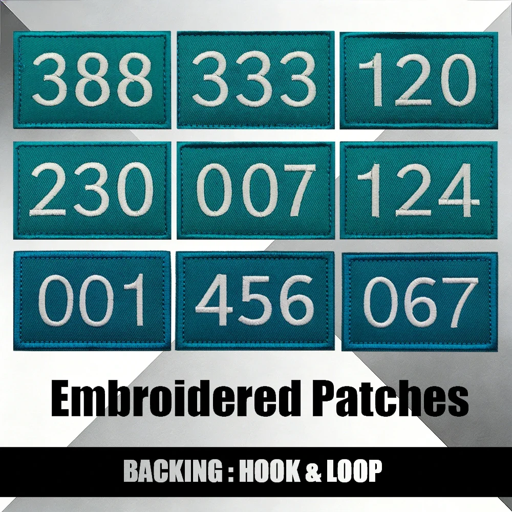 Embroidered Tactical Badge Game Number Armband Hook And Loop Backpack Patch Clothing Patch 456 124 230 001 120