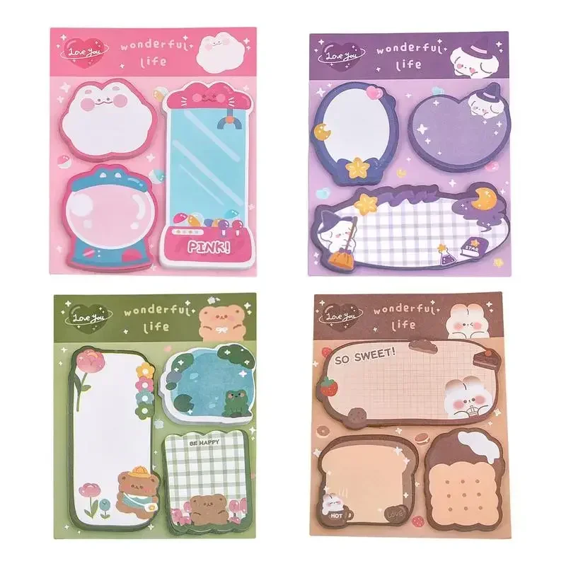 Kawaii Posted It Sticky Note Pads Notepads Cute Memo Pads Student Stationery School Office Supplies Cartoon Notepad