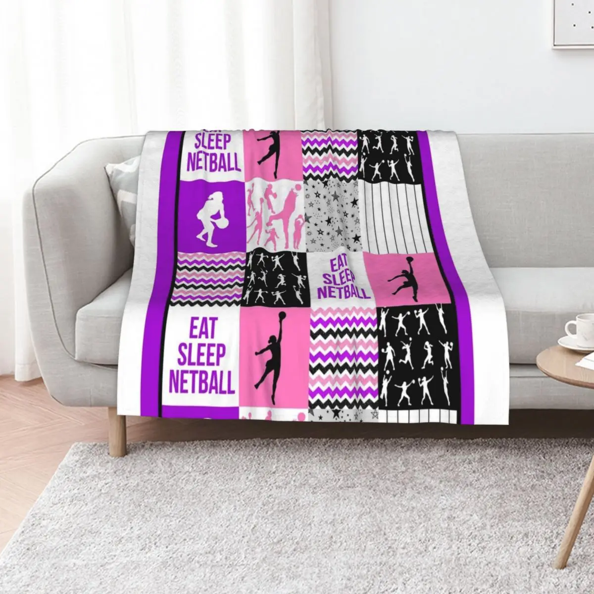 

Netball Shape Pattern Purple Gift for Netball Lovers Throw Blanket Comforter Luxury Thicken Blankets For Baby Single Blankets