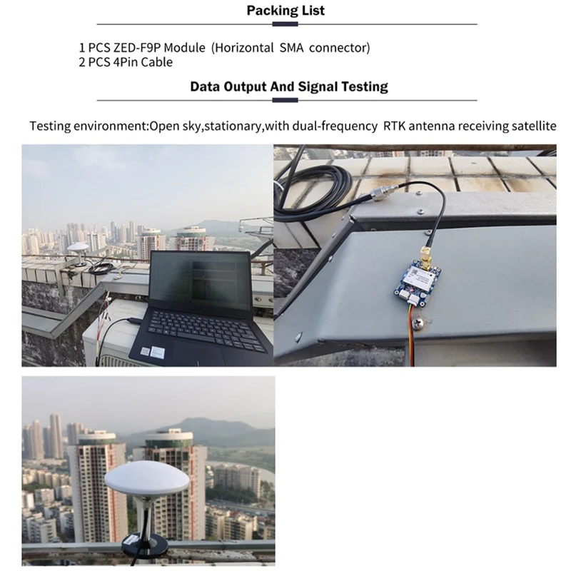 BNX-F9P RTK Moduł GPS GNSS ZED-F9P Płyta o wysokiej precyzji PC + metal pasuje do zastosowań na poziomie centymetra