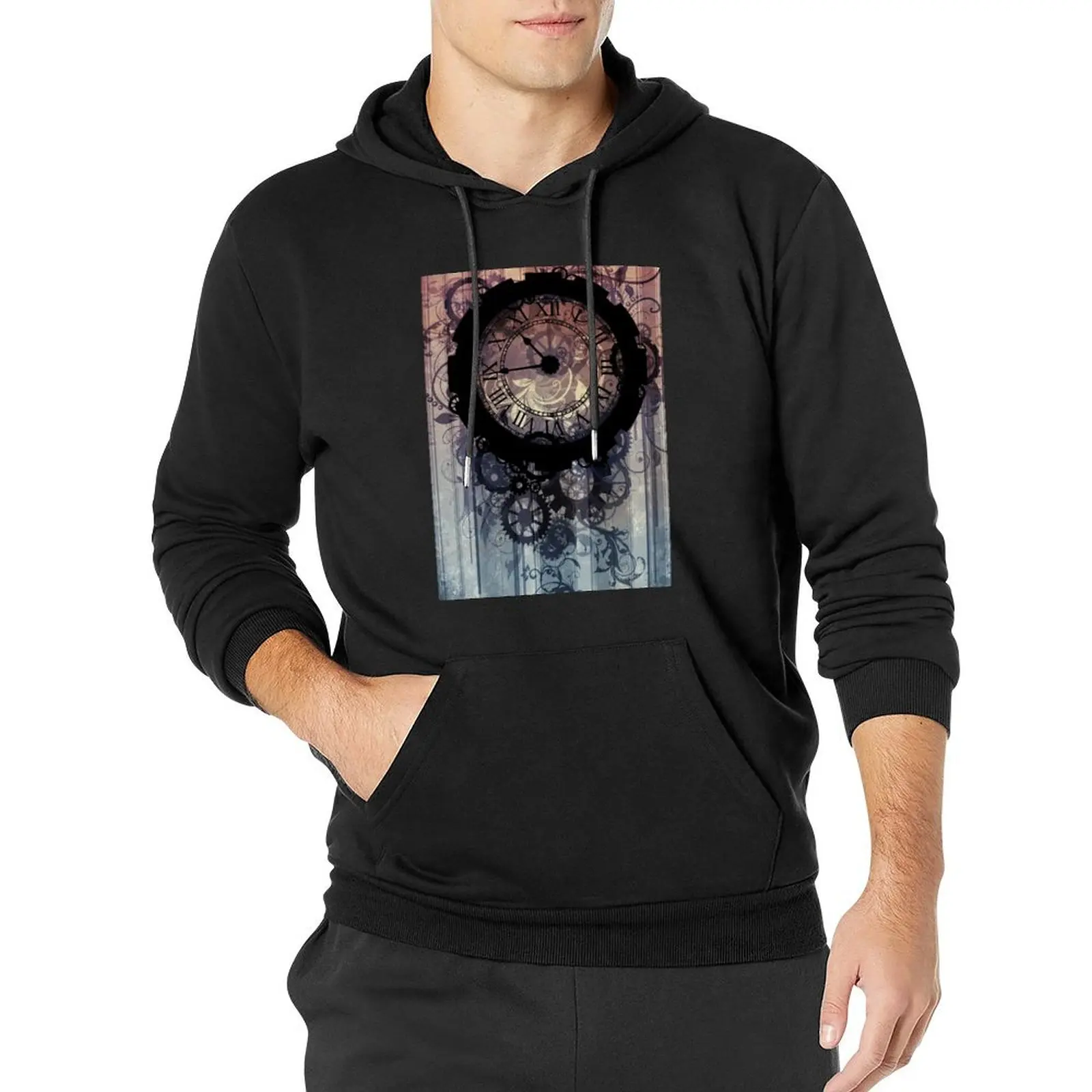 

steampunk clock Pullover Hoodie streetwear men men's clothing men wear big size hoodie