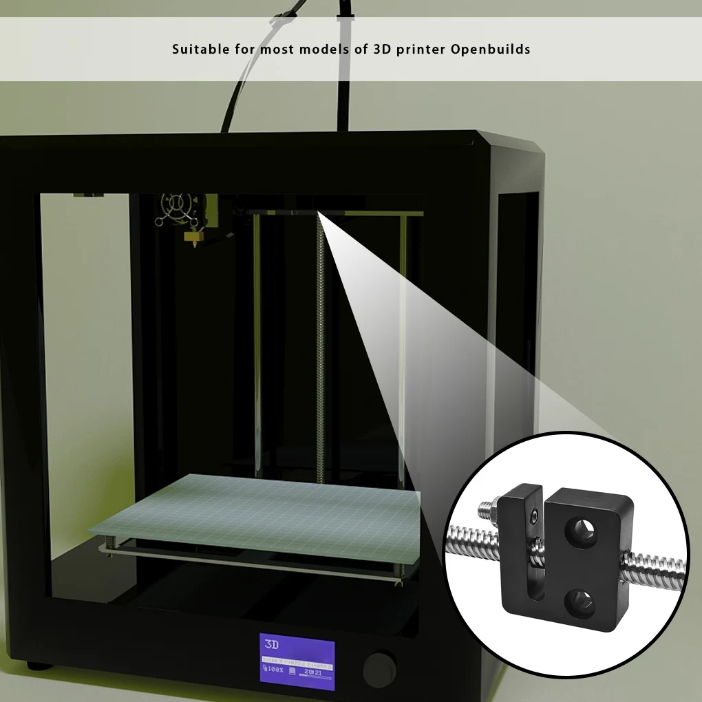 3D Printer T8 Screw Nut Block Openbuild POM 8mm Screw Nut Seat  Screw Distance 2mm  Guide Distance  14mm