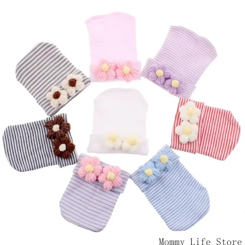 

Infant Stripe Bonnet Hat Classical Striped Baby Hat Breathable Baby Caps Comfortable Hat for Everyday Use & Photoshoots