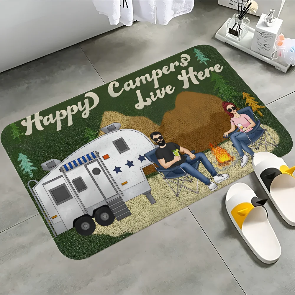 Happy Campers Good Quality Prints and Posters Vintage Room Bar Cafe Decor Home Decor