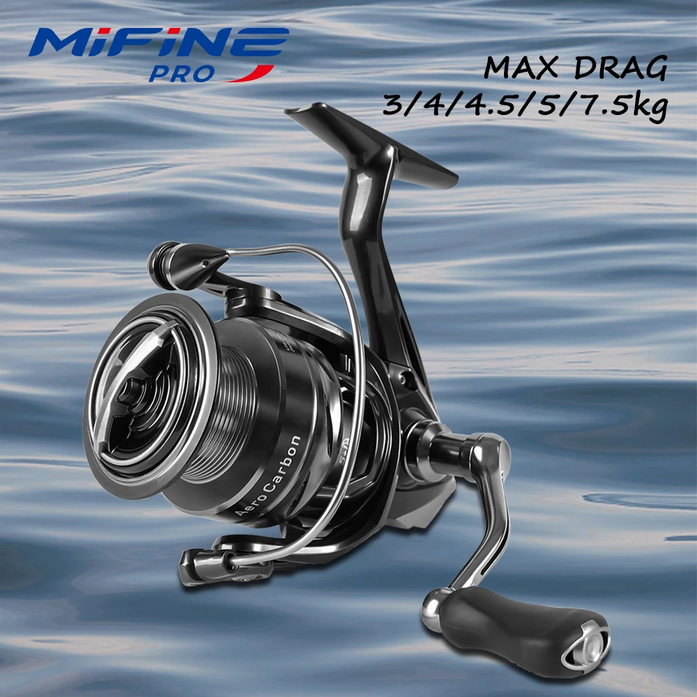 Mifine AERO CARBON Lightweight Spinning Reel Gear Ratio 5.2:1,5+1BB 500-4000 Series for Perch Carp Fishing Left Right Handle