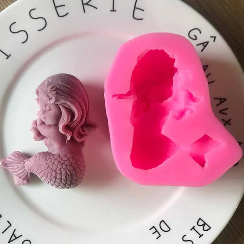 Mermaid Silicone Mold Handmade Ice Cream Decorative DIY Chocolate Polymer Clay Mould 129