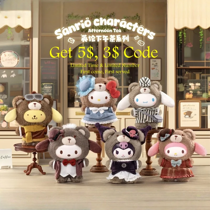 

Genuine Sanrio British Afternoon Tea Series Blind Box Exquisite Cartoon Vinyl Doll Gifts For Birthday Halloween Christmas