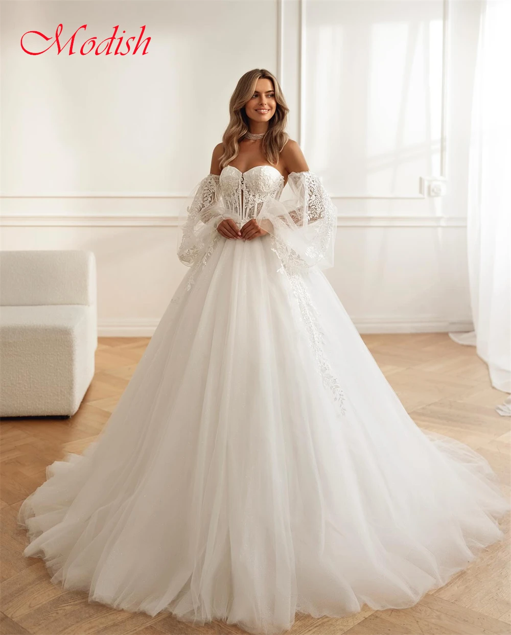 Personalizado macio branco organza vestido de casamento formal querida sem mangas vestidos de noiva boho a linha tribunal trem novia