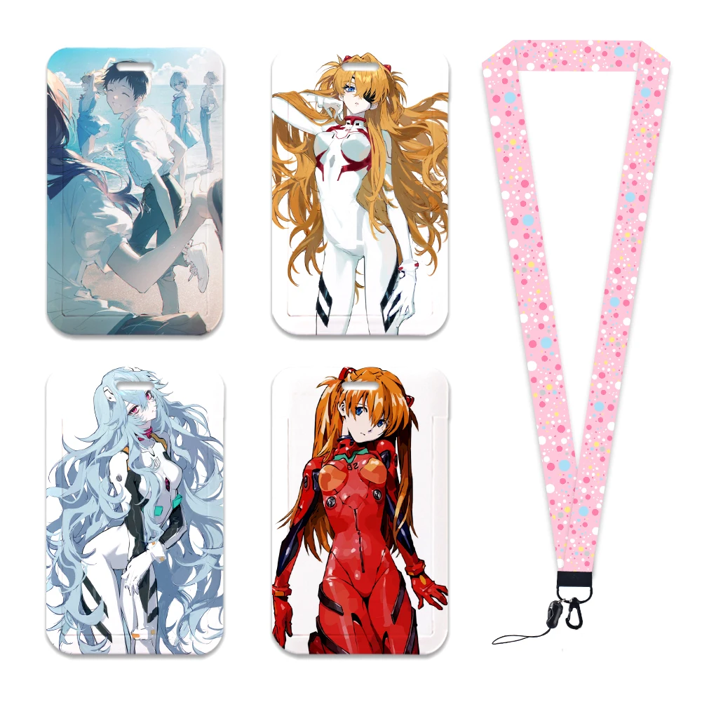 

Cute Red Japanese Anime Lanyard For Keys Chain ID Credit Card Cover Bus Card Holder Charm Badge Holder