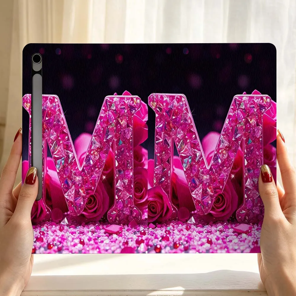 Beauty English Letter M Soft For Samsung Galaxy Tab S11 S10 S9 S8 S7 S6 A9 A8 A11 Lite FE Plus Pen Tray Tablet Case