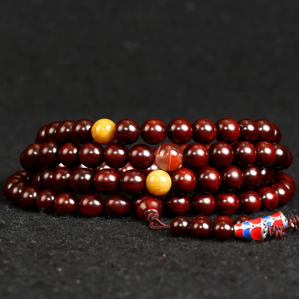 Lovers Indian leaflet rosewood 108 Buddha beads bracelet high density high oil men women hand ornaments bangle beads China windy