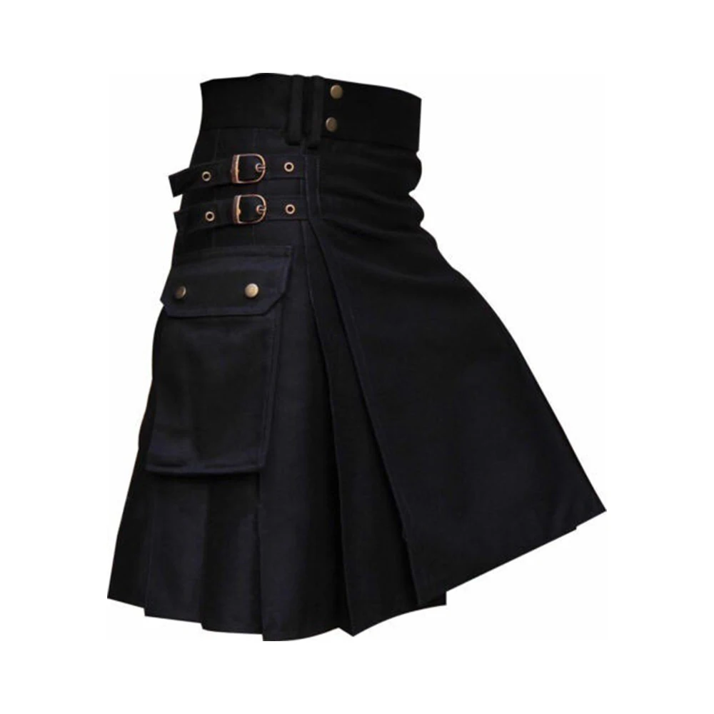 

Ретро Мужская шотландская клетчатая плиссированная юбка Kilt Deluxe, клетчатая Готическая уличная юбка Highland