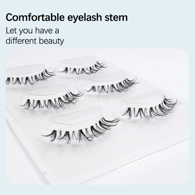3Pairs Clear Band Fluffy Mink Eyelashs 10mm-12mm Short Natural Lashes Chinese Makeup Wholesale Lashes Vendor