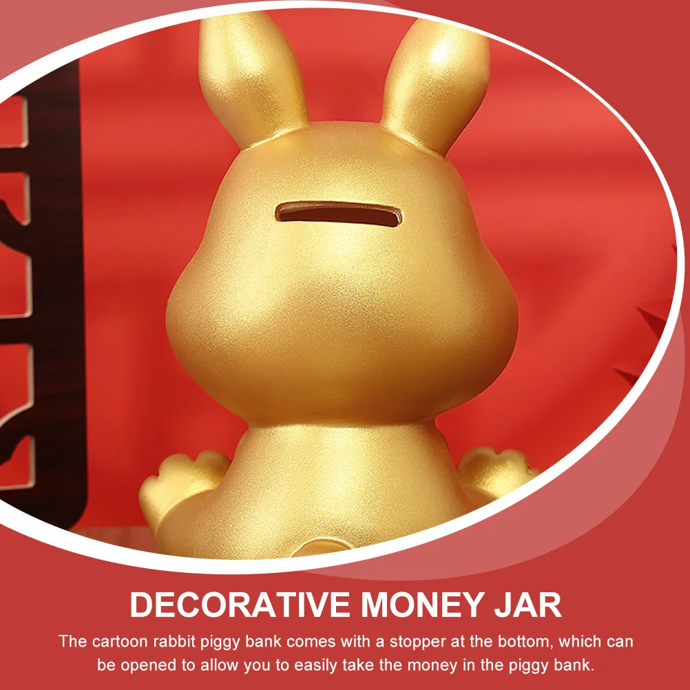 Piggy Bank Large Opening Coin Jar For Kids Money Storage Zodiac Rabbit Bunny Saving Pot Desktop Ornament Decorative Money