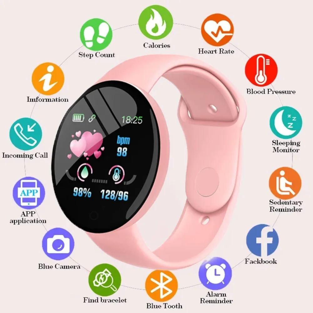 

D18Pro Smart Watch Men Women Bluetooth Fitness Bracelet Sport Heart Rate Blood Pressure Kids Smartwatch for Xiaomi Reloj Hombre