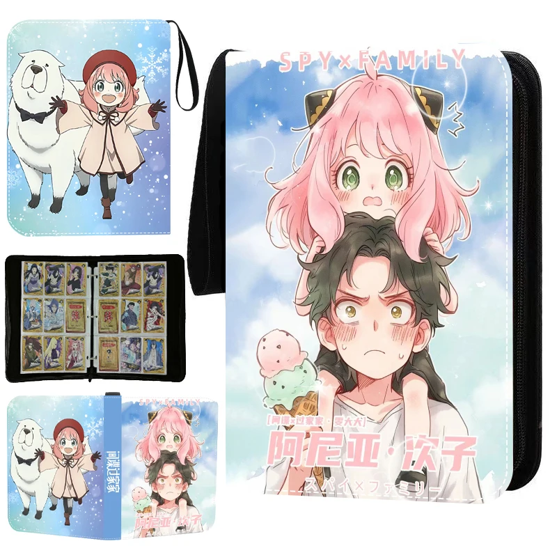

400/900pcs SPY×FAMILY Card Binder Book Folder 4/9 Card Slots Game Collections Double Pocket Zipper Card Album Holder Kids Gifts