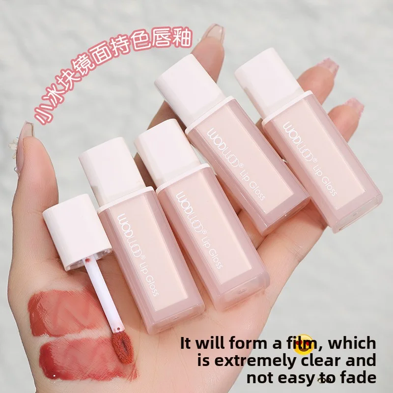WODWOD маленький ледяной кубик, цветная глазурь для губ, глянцевое зеркало для губ DuDu, нелегко, чтобы получить чашку простой и белой помады.