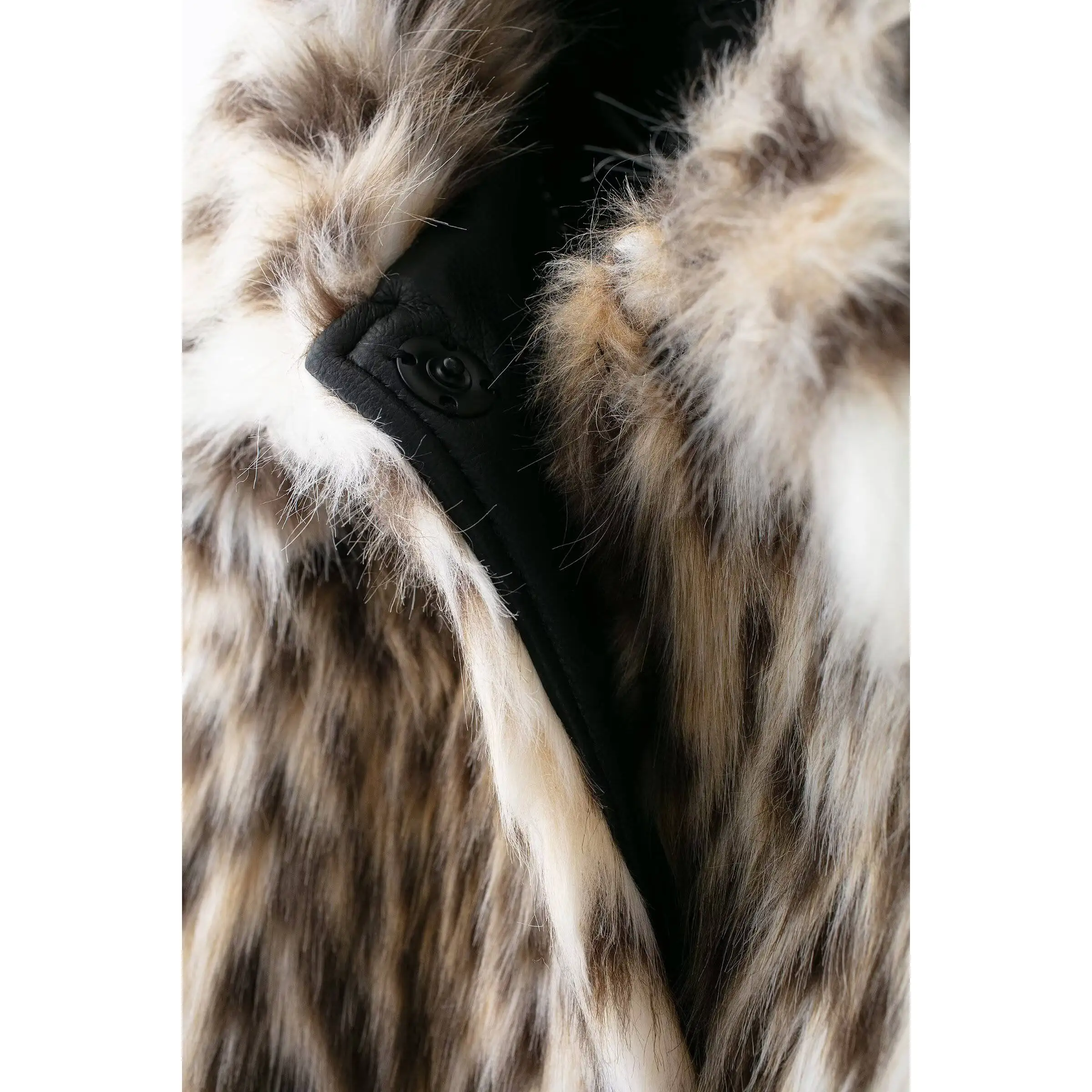 معطف Jaet بتأثير الفرو الاصطناعي من Faionable للنساء لخريف جديد Sle JNLEAOG 849024 بوليستر طويل Sve بسحاب للإغلاق #4